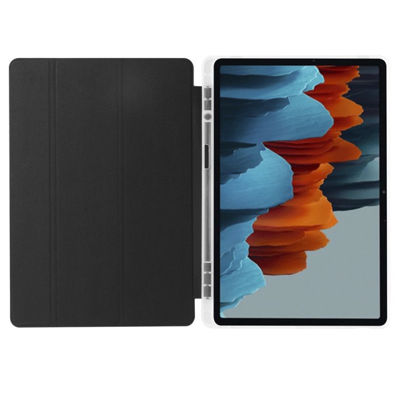 Smart Case Samsung Galaxy Tab S7 Plus Schwarz Aus Silikon Und Kunstleder