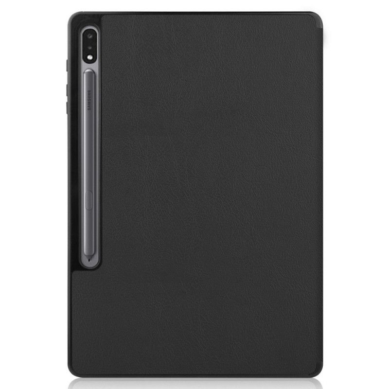 Smart Case Samsung Galaxy Tab S7 Plus Schwarz Dreifach Gefalteter Stifthalter