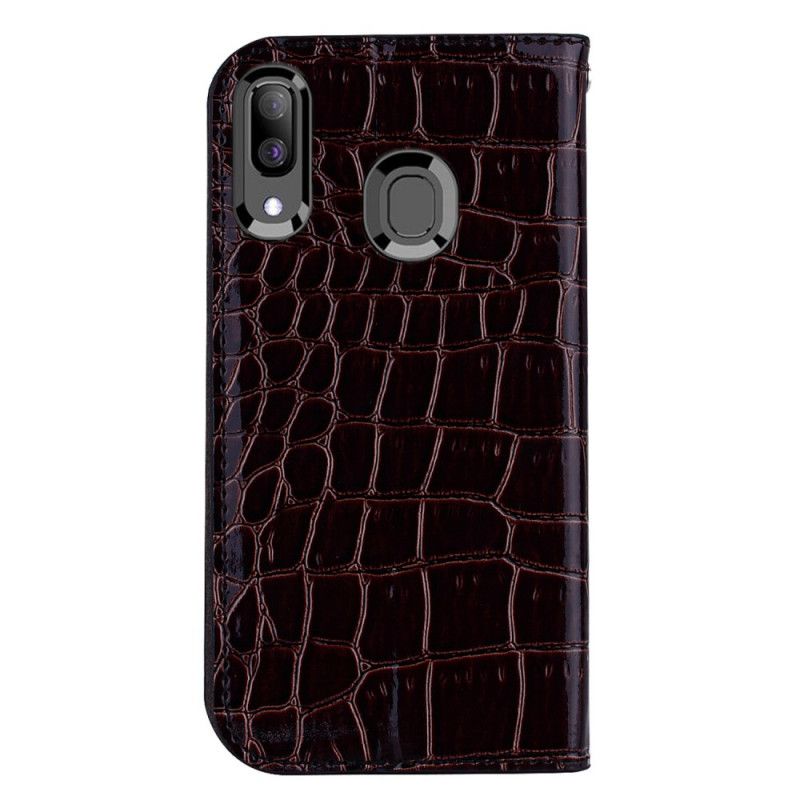 Flip Case Samsung Galaxy A30 Schwarz Handyhülle Krokodilhauteffekt Und Pailletten