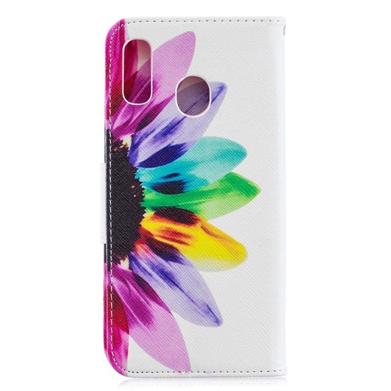 Lederhüllen Samsung Galaxy A30 Handyhülle Aquarellblume