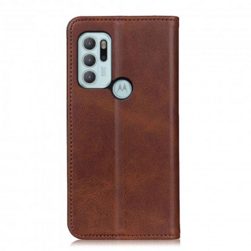 Flip Case Moto G60s Mattes Spaltleder