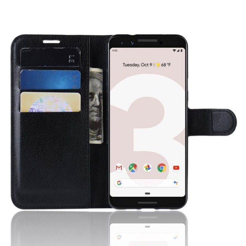 Lederhüllen Google Pixel 3A Schwarz Klassisch