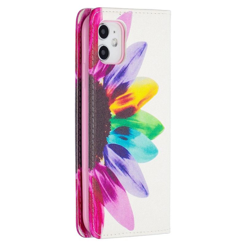 Flip Case Für iPhone 11 Aquarellblume