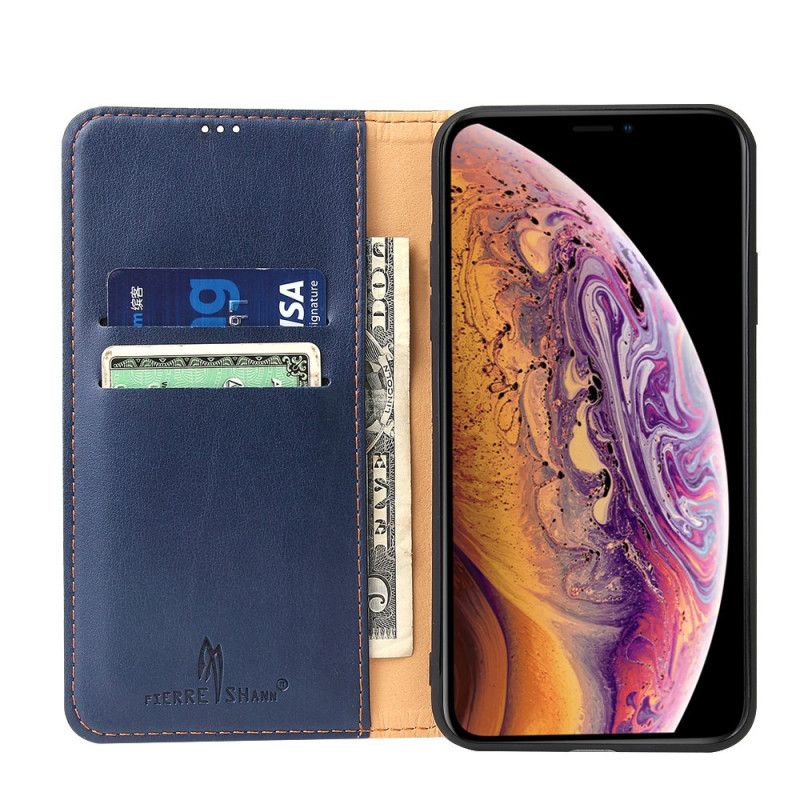 Flip Case Für iPhone 11 Schwarz Klassisches Kunstleder