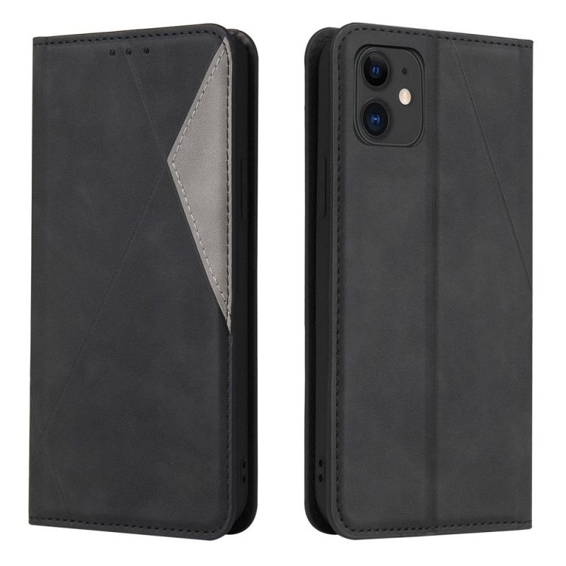 Flip Case iPhone 11 Schwarz Vintage-Dreieck-Stil