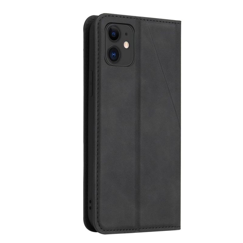 Flip Case iPhone 11 Schwarz Vintage-Dreieck-Stil