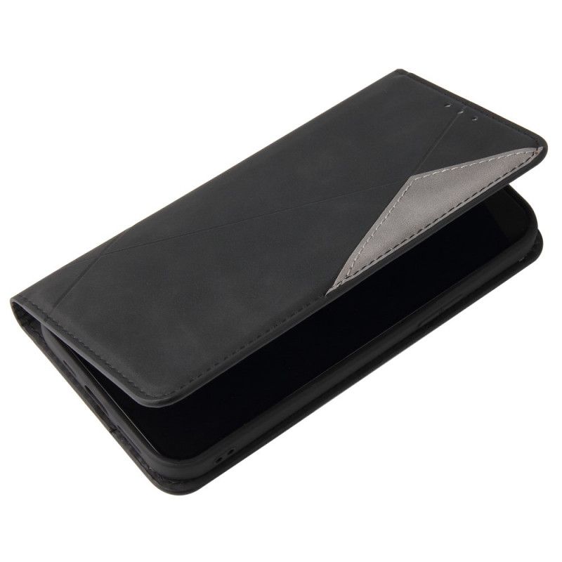 Flip Case iPhone 11 Schwarz Vintage-Dreieck-Stil