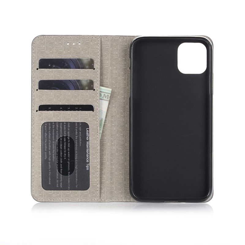 Flip Case iPhone 11 Schwarz Zweifarbiges Kunstleder