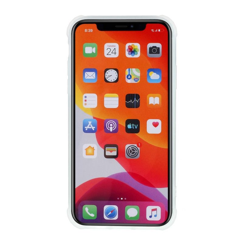 Hülle Für iPhone 11 Weiß Flexibler Silikonmarmor