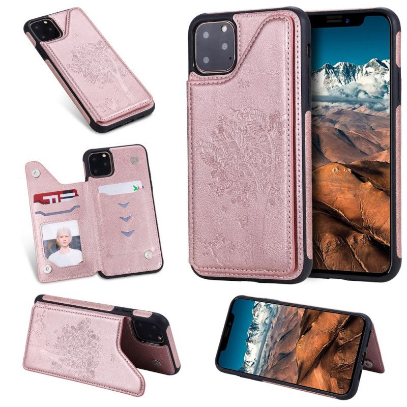 Hülle iPhone 11 Roségold Multifunktionaler Katzendruck