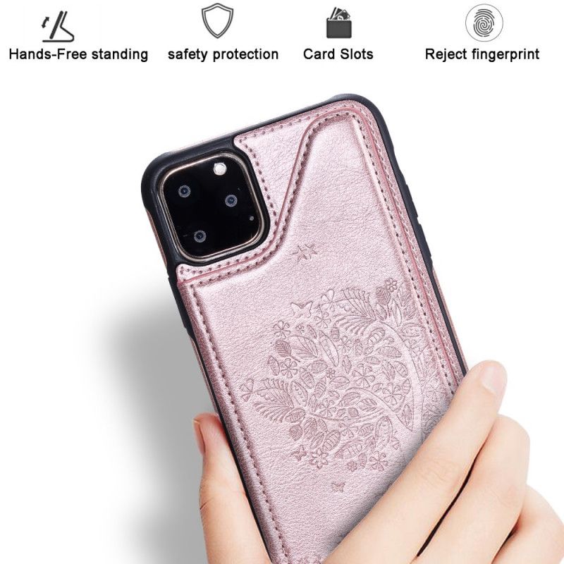 Hülle iPhone 11 Roségold Multifunktionaler Katzendruck