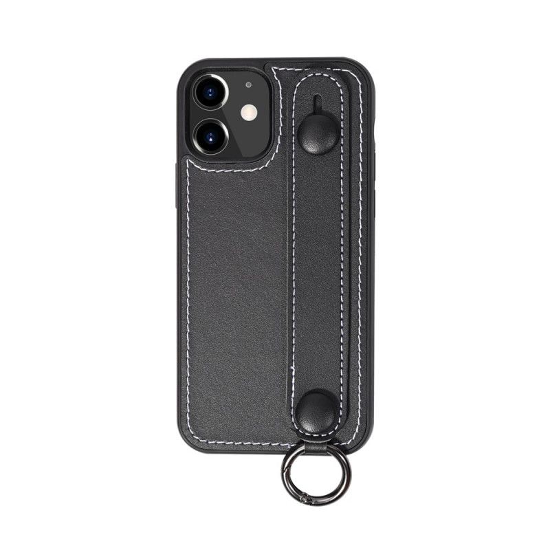 Hülle iPhone 11 Schwarz Handyhülle Echtlederarmband