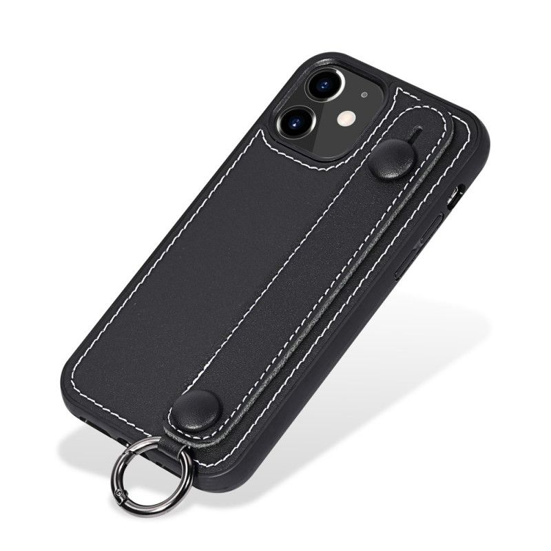 Hülle iPhone 11 Schwarz Handyhülle Echtlederarmband