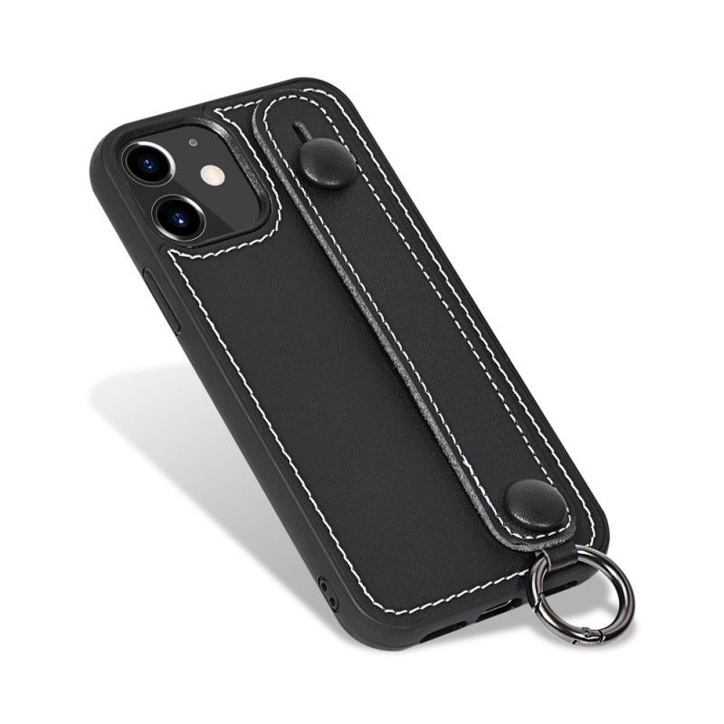 Hülle iPhone 11 Schwarz Handyhülle Echtlederarmband