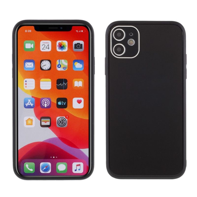 Hülle iPhone 11 Schwarz Handyhülle Glasboden Und Silikonkanten