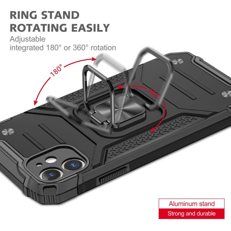 Hülle iPhone 11 Schwarz Handyhülle Ringhalter-Rüstungsstil