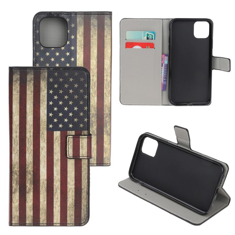 Lederhüllen iPhone 11 Handyhülle Usa-Flagge