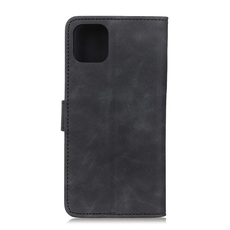 Lederhüllen iPhone 11 Schwarz Vintage Khazneh Ledereffekt Matt