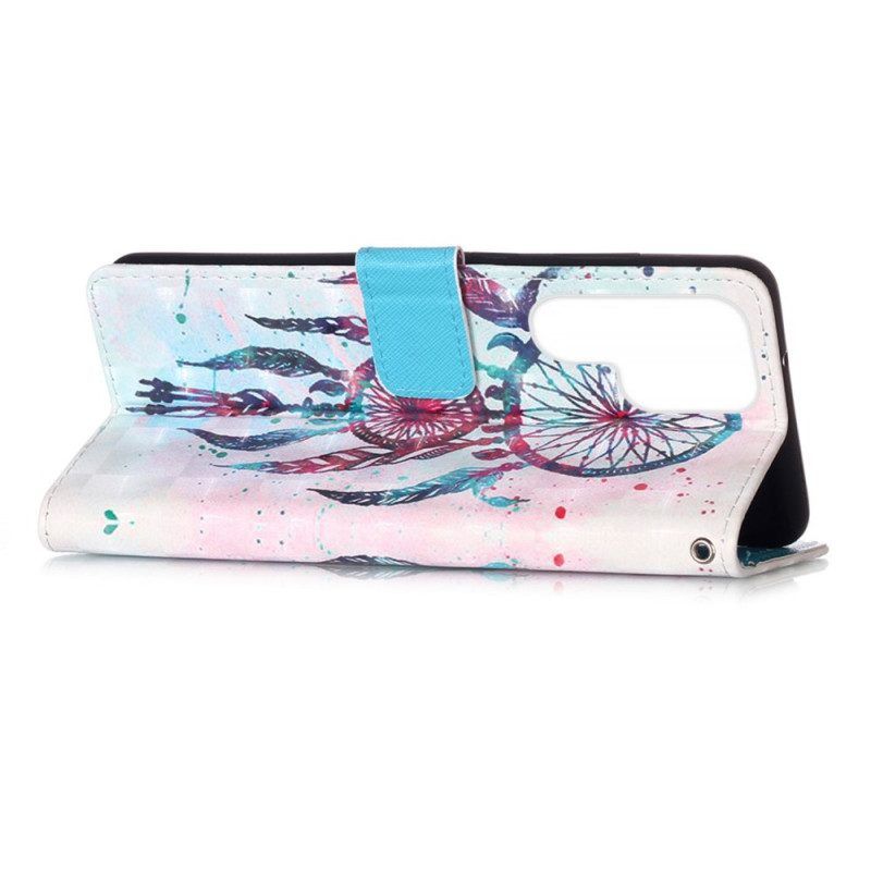 Flip Case Für Samsung Galaxy S22 Ultra 5G Aquarell-traumfänger