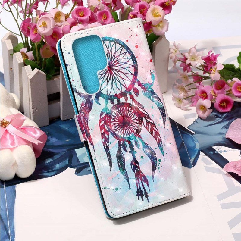 Flip Case Für Samsung Galaxy S22 Ultra 5G Aquarell-traumfänger