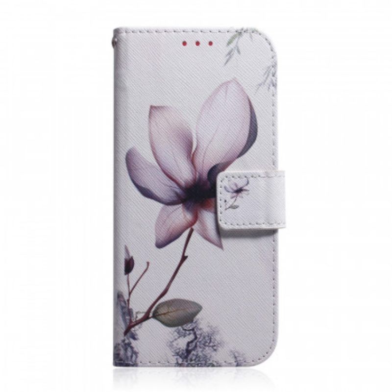 Flip Case Für Samsung Galaxy S22 Ultra 5G Blume Staubiges Rosa