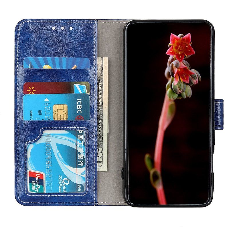 Flip Case Für Samsung Galaxy S22 Ultra 5G Glänzende Und Sichtbare Nähte