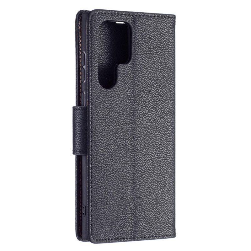 Flip Case Für Samsung Galaxy S22 Ultra 5G Flip Case Lychee Rabat Oblique