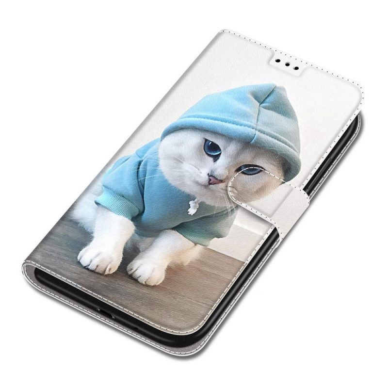 Flip Case Für Samsung Galaxy S22 Ultra 5G Mit Kordel Tanga-katzen-fan