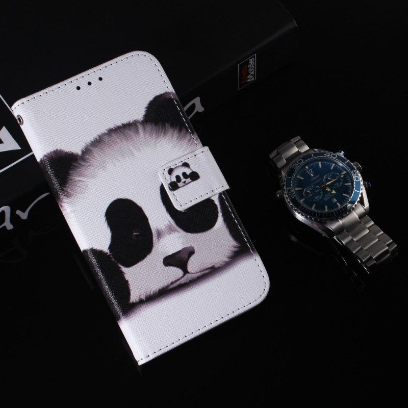 Flip Case Für Samsung Galaxy S22 Ultra 5G Panda-gesicht