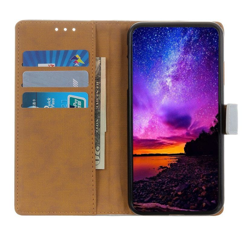 Flip Case Für Samsung Galaxy S22 Ultra 5G Schlichtes Kunstleder