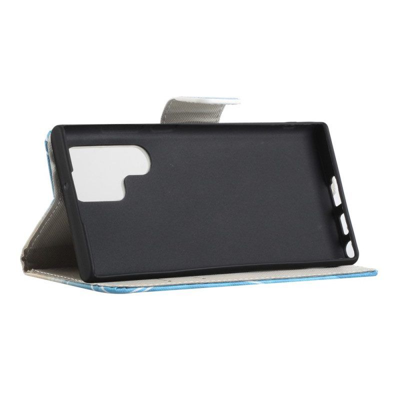 Flip Case Für Samsung Galaxy S22 Ultra 5G Souveräne Schmetterlinge