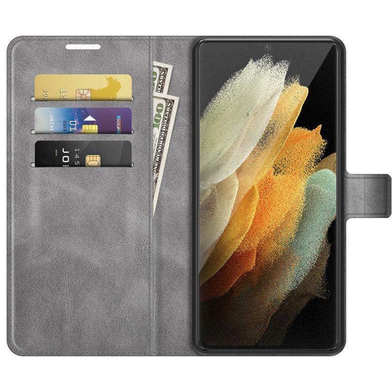 Flip Case Für Samsung Galaxy S22 Ultra 5G Ultra-kunstleder