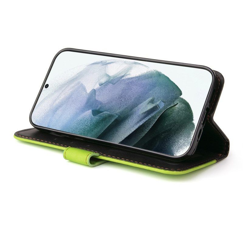 Flip Case Für Samsung Galaxy S22 Ultra 5G Zweifarbig