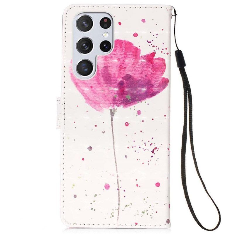 Hülle Flip Case Für Samsung Galaxy S22 Ultra 5G Aquarellmohn