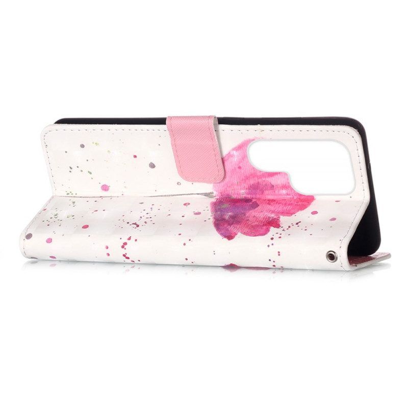 Hülle Flip Case Für Samsung Galaxy S22 Ultra 5G Aquarellmohn