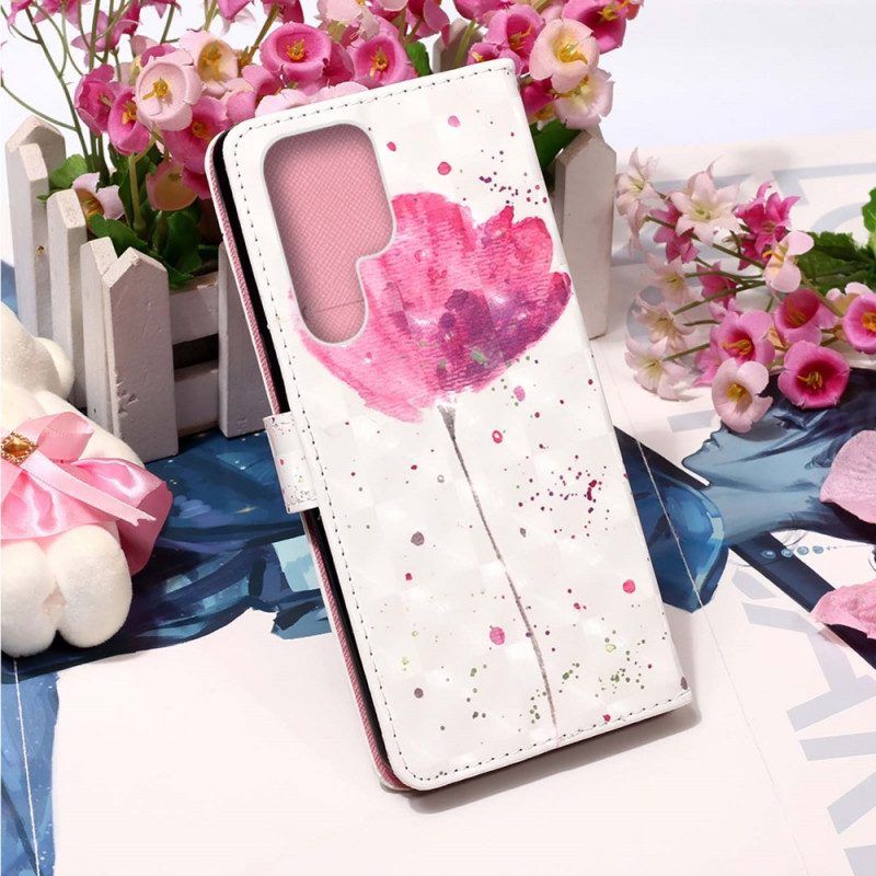 Hülle Flip Case Für Samsung Galaxy S22 Ultra 5G Aquarellmohn