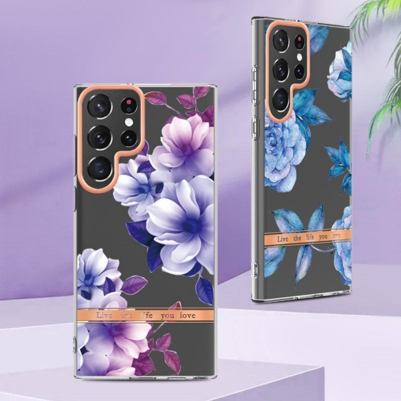 Hülle Für Samsung Galaxy S22 Ultra 5G Blumen Leben Das Leben. Das Sie Lieben