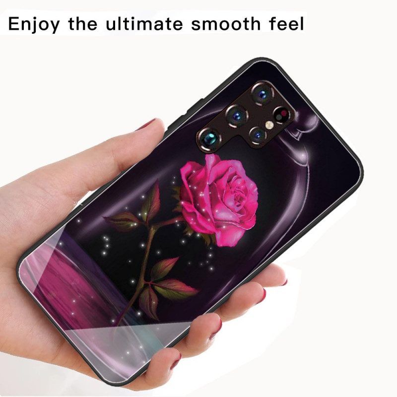 Hülle Für Samsung Galaxy S22 Ultra 5G Magisches Rosa Gehärtetes Glas