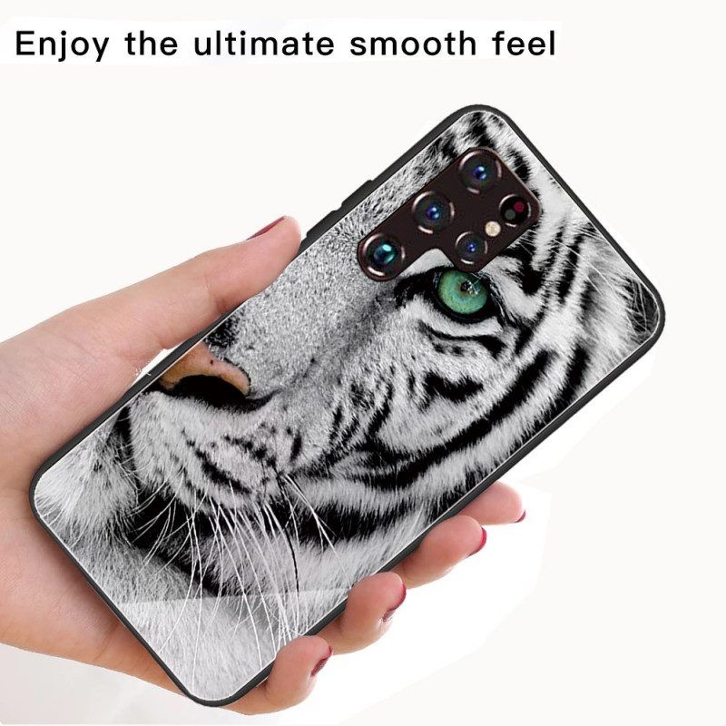 Hülle Für Samsung Galaxy S22 Ultra 5G Tiger-gehärtetes Glas