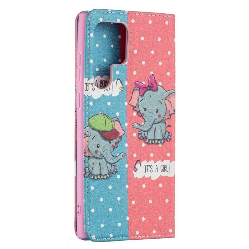 Schutzhülle Für Samsung Galaxy S22 Ultra 5G Flip Case Elefantenbabys