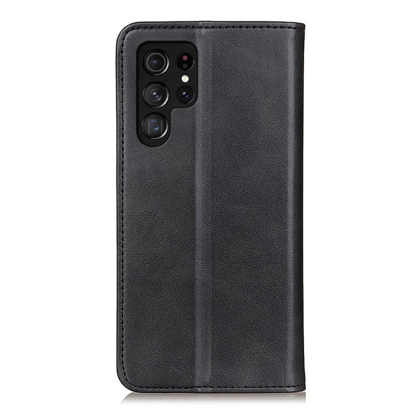 Schutzhülle Für Samsung Galaxy S22 Ultra 5G Flip Case Elegantes Spaltleder