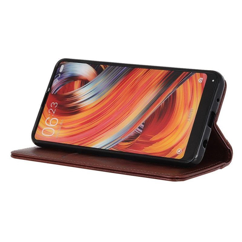 Schutzhülle Für Samsung Galaxy S22 Ultra 5G Flip Case Eleganz Aus Gespaltenem Litschi-leder