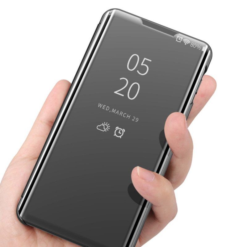 Schutzhülle Für Samsung Galaxy S22 Ultra 5G Spiegel Und Kunstleder