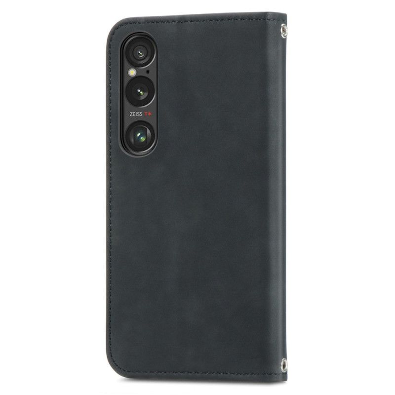 Flip Case Sony Xperia 1 Vi Handyhülle Wildledereffekt