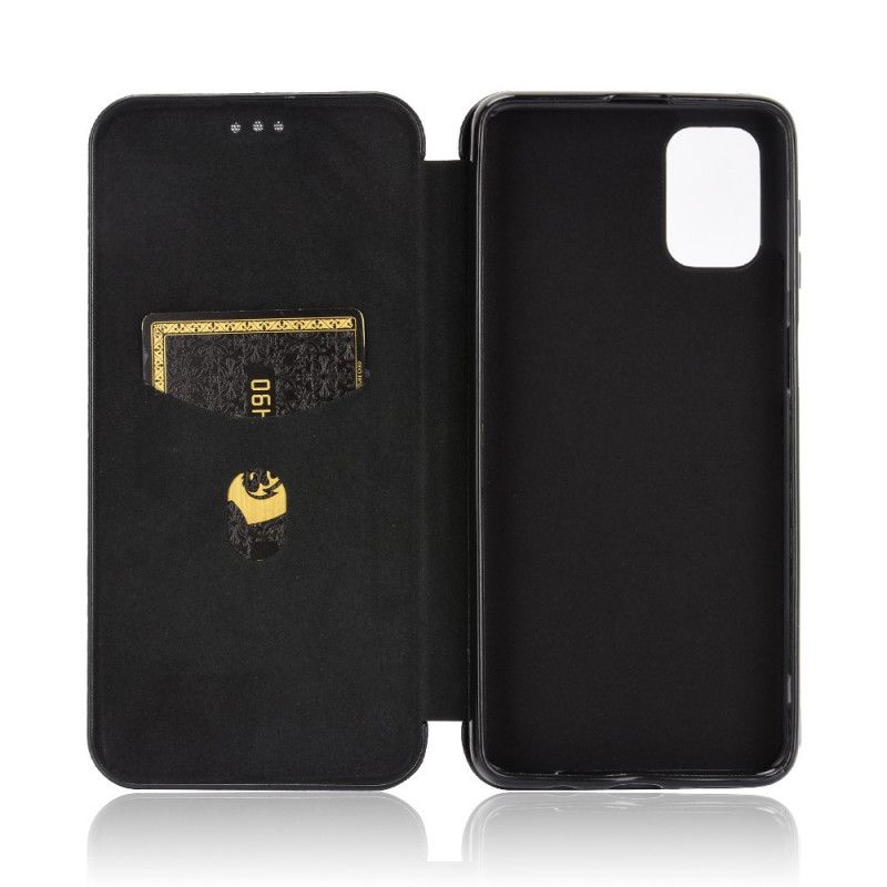 Flip Case Für Samsung Galaxy M51 Schwarz Kohlefaser