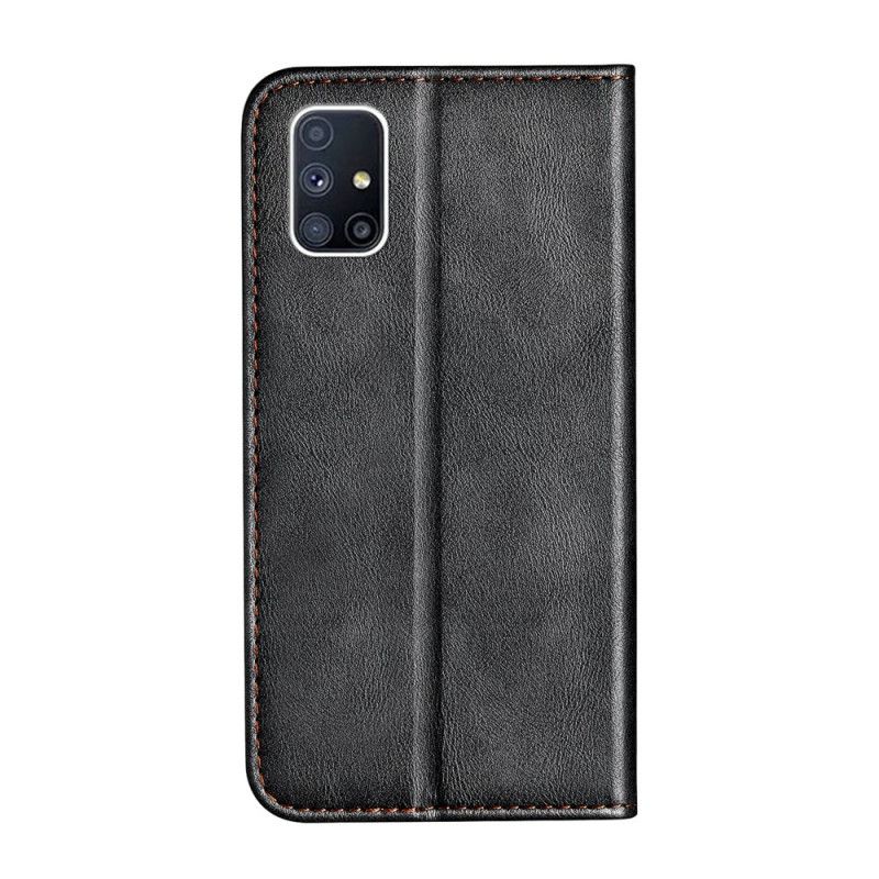 Flip Case Samsung Galaxy M51 Grau Zweifarbiger Ledereffekt