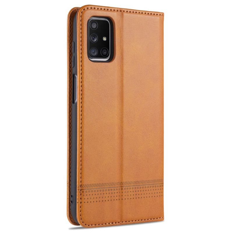 Flip Case Samsung Galaxy M51 Schwarz Azns Lederstil