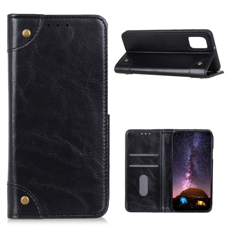 Flip Case Samsung Galaxy M51 Schwarz Nappalederstil