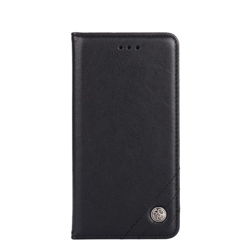 Flip Case Samsung Galaxy M51 Schwarz Nietlederstil