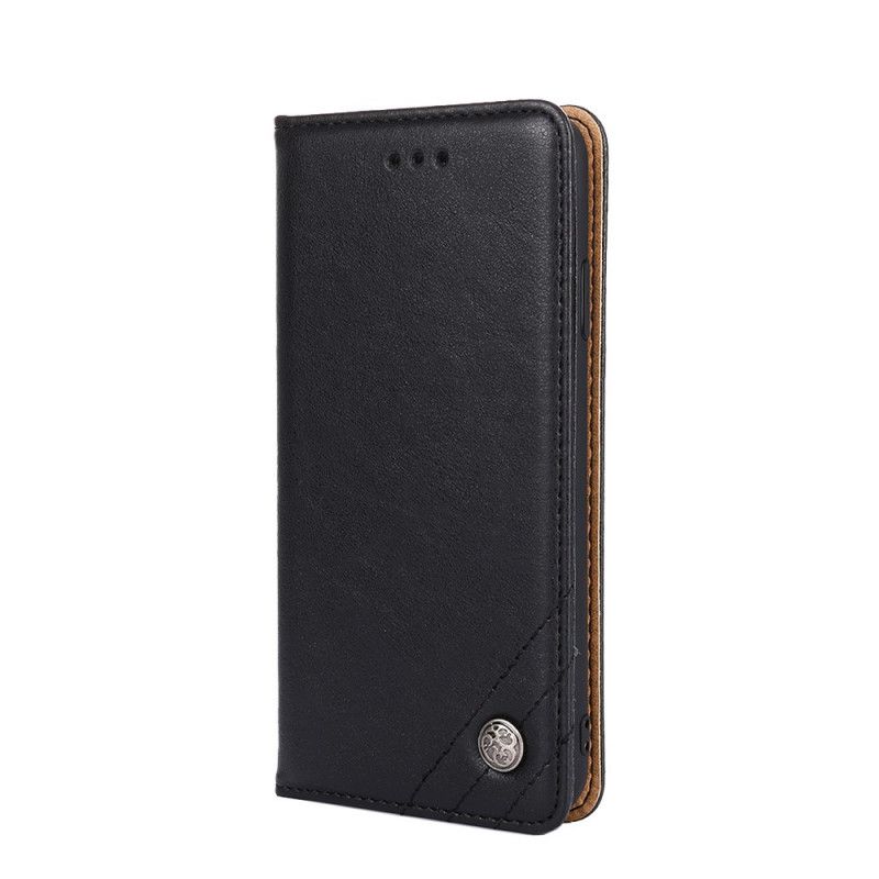 Flip Case Samsung Galaxy M51 Schwarz Nietlederstil